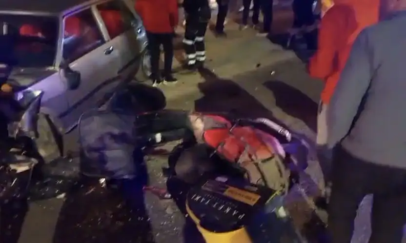 Motosiklet sürücüsü ağır yaralandı, otomobil sürücüsü kazadan sonra kaçtı