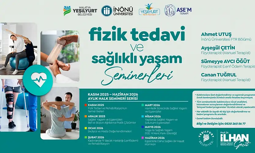 Yeşilyurt'ta 'Fizik Tedavi Ve Sağlıklı Yaşam Seminerleri' 1 Kasım'da Başlıyor1