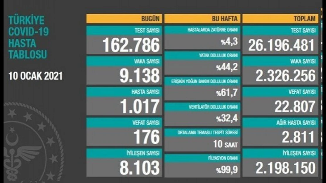 176 kişi corona virüsünden hayatını kaybetti