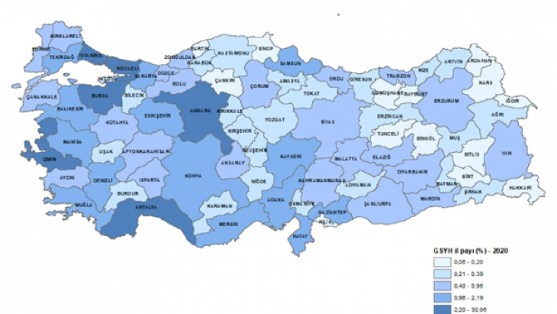 2020 İl Bazında Gayrisafi Yurt İçi Hasıla