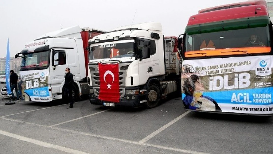 3 Tır İnsani Yardım Malzemesi Suriye'ye gönderildi