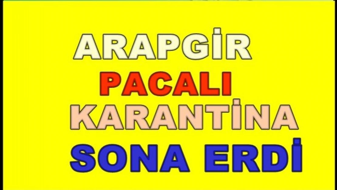 Arapgir Pacalı mahallesinde Karantina sona erdi