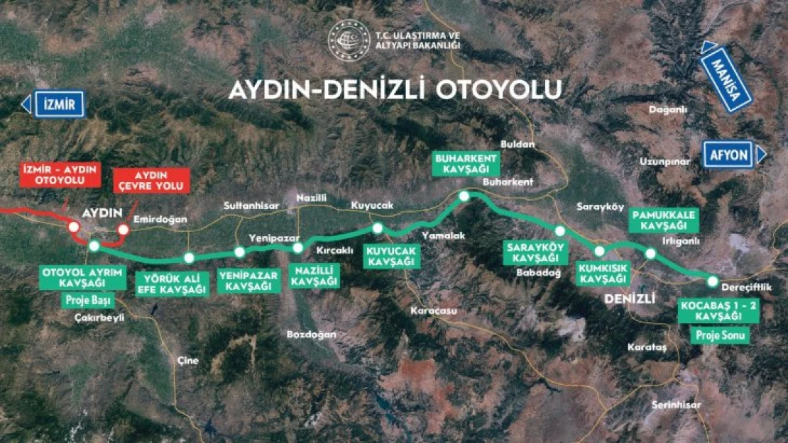 Aydın-Denizli otoyolu ile 70 dakikaya düşecek