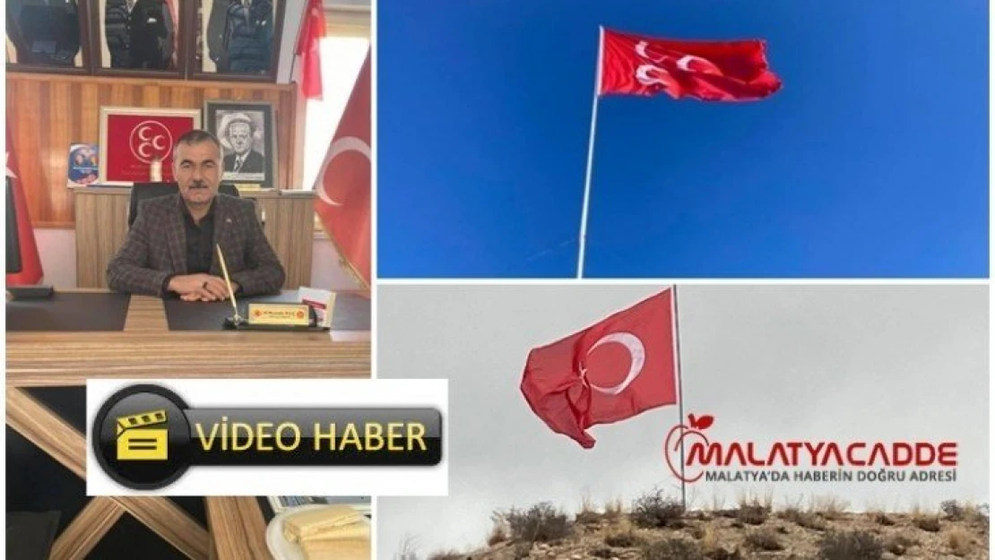 Bayrak Tepsine  Dev Türk Bayrağı ve Üç Hilal