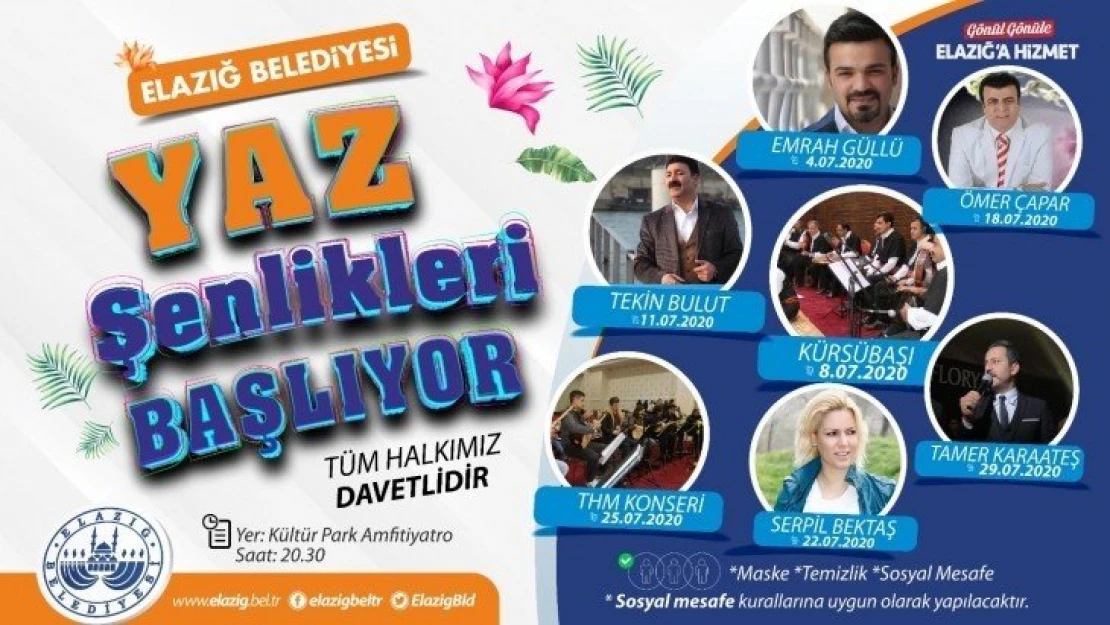 Elazığ Belediyesi Yaz Etkinlikleri Başlıyor