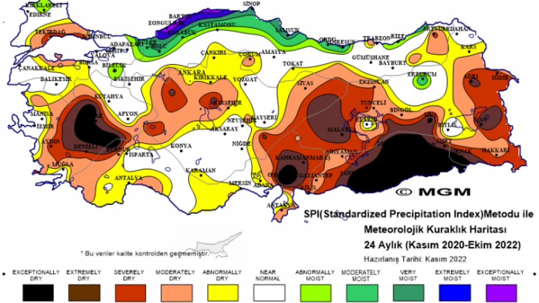 Kuraklık haritaları endişe yarattı.