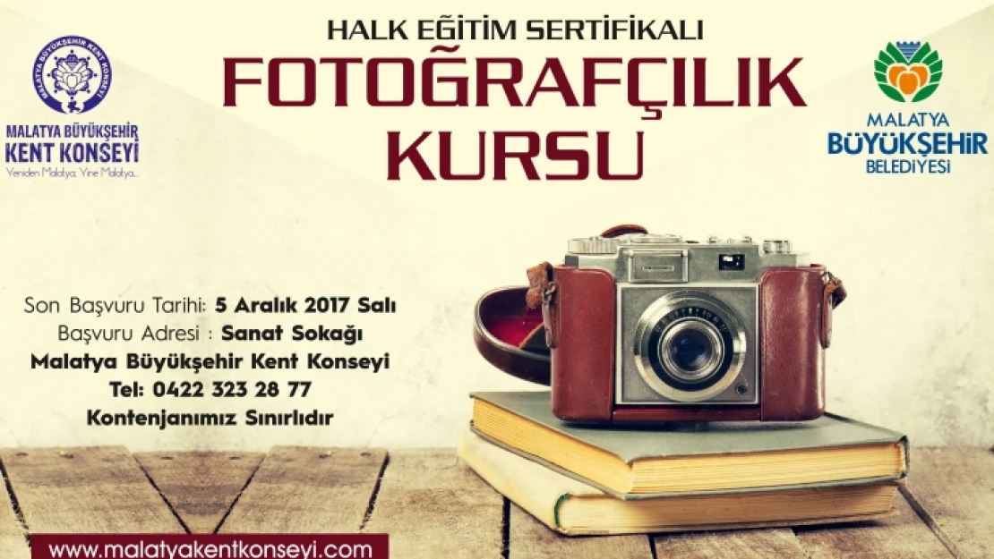 Büyükşehir Kent Konseyi Fotoğrafçılık Kursu Açıyor