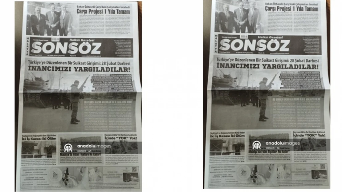 Malatya'nın ilk renkli gazetesi 28 Şubat'ta siyah-beyaz basıldı