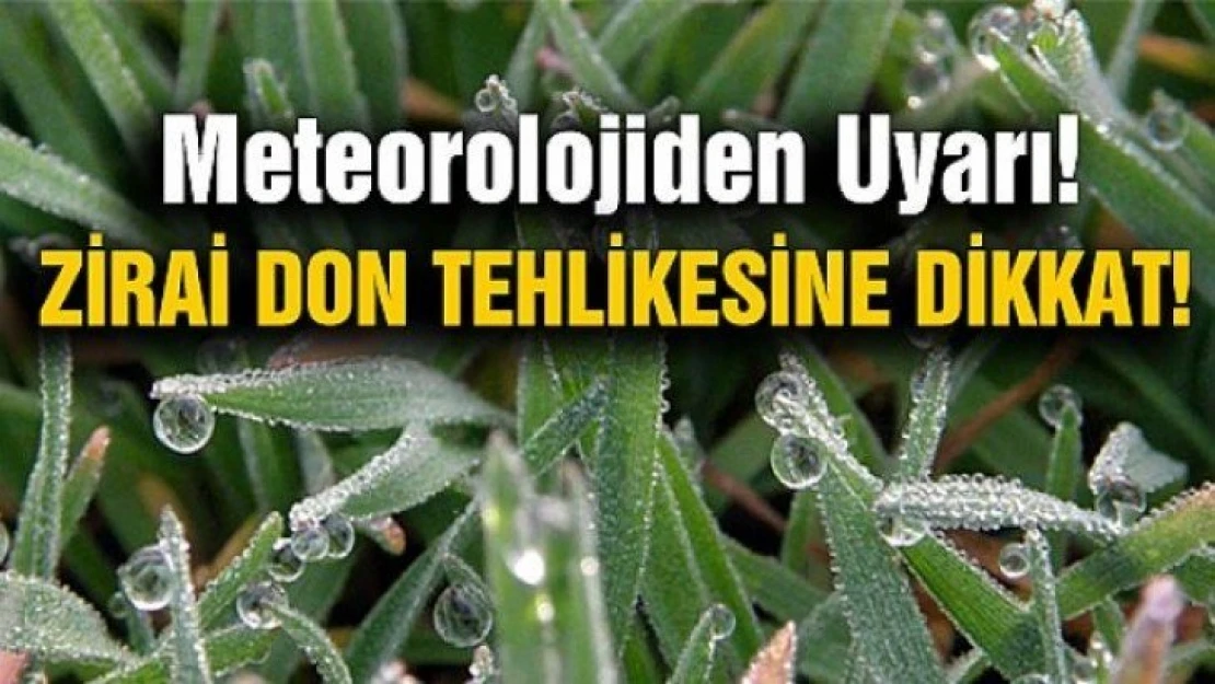 Meteoroloji'den zirai don uyarısı