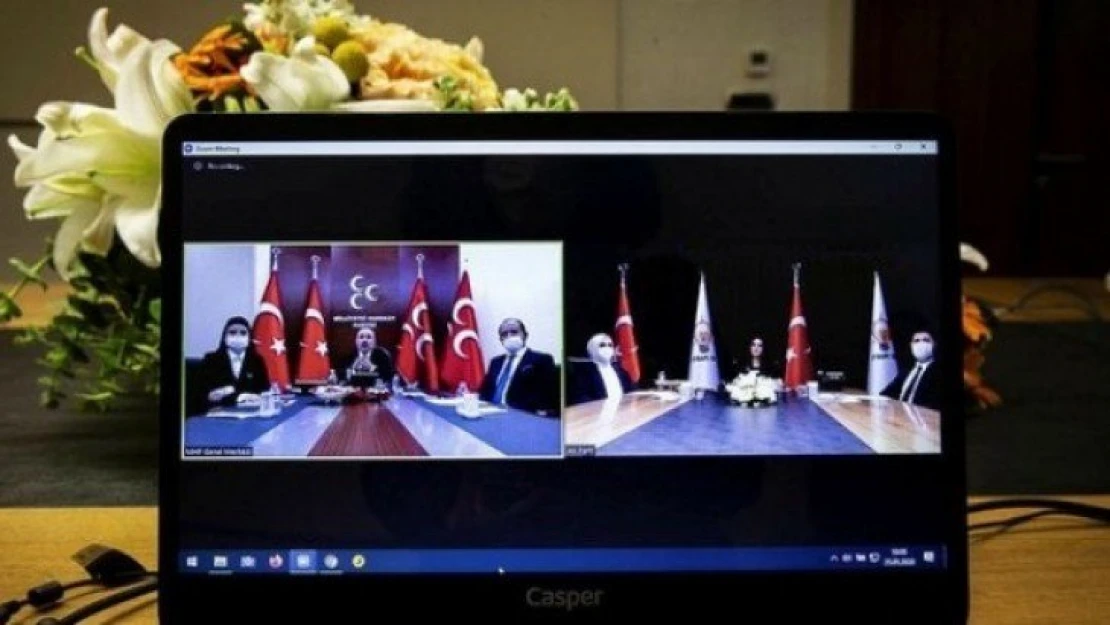 MHP'de partiler arası bayramlaşma video konferansla yapıldı