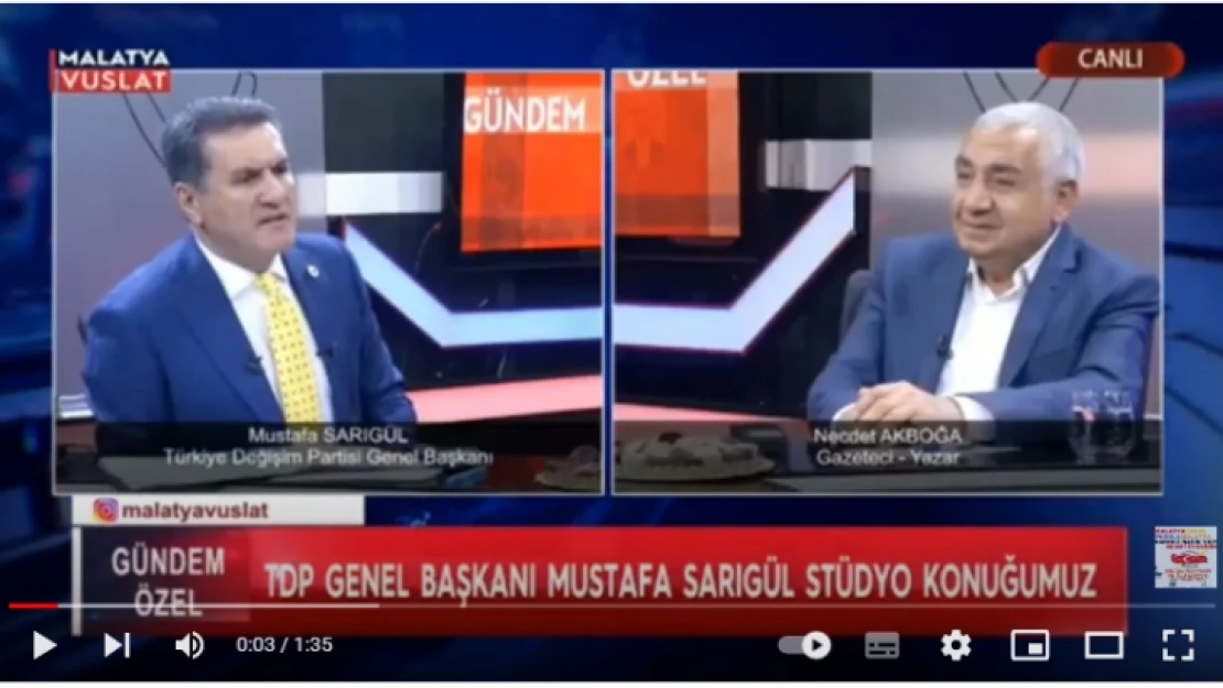 Sarıgül'den Gürkan'a övgü dolu sözler…