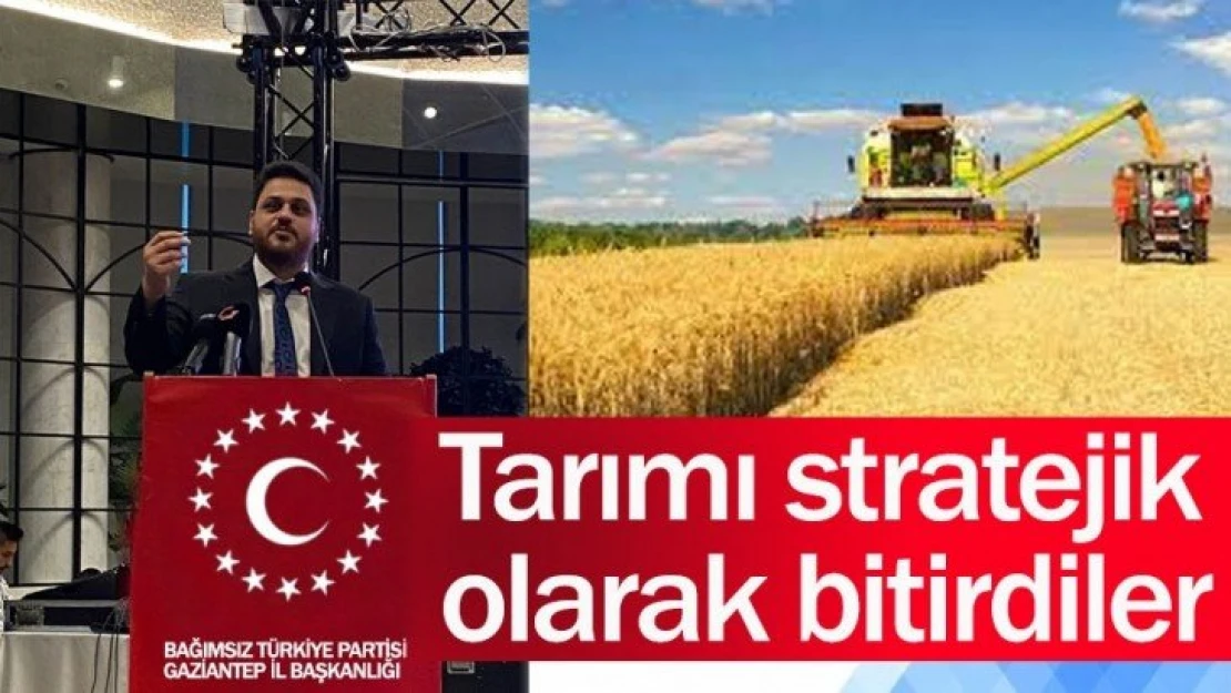 Tarımı bilerek, isteyerek stratejik olarak bitirdiler