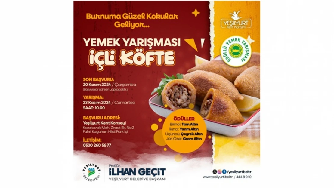 Yeşilyurt Belediyesi ve Yeşilyurt Kent Konseyi'nden İçli Köfte Yemek Yarışması