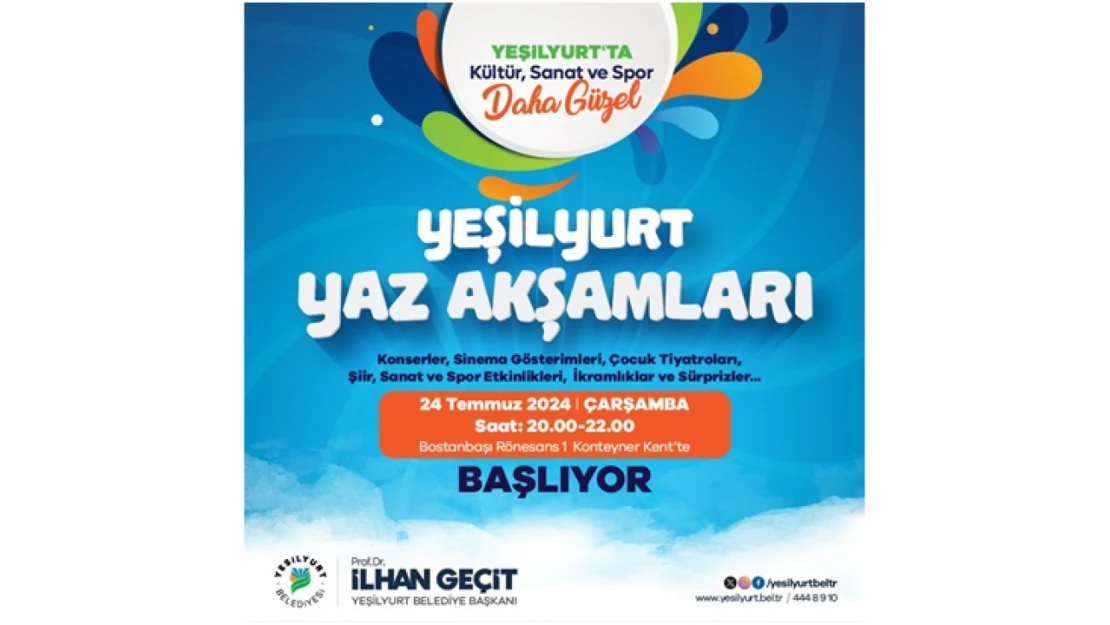 Yeşilyurt'ta Yaz Akşamları Renkli Programlarla Hareketleniyor