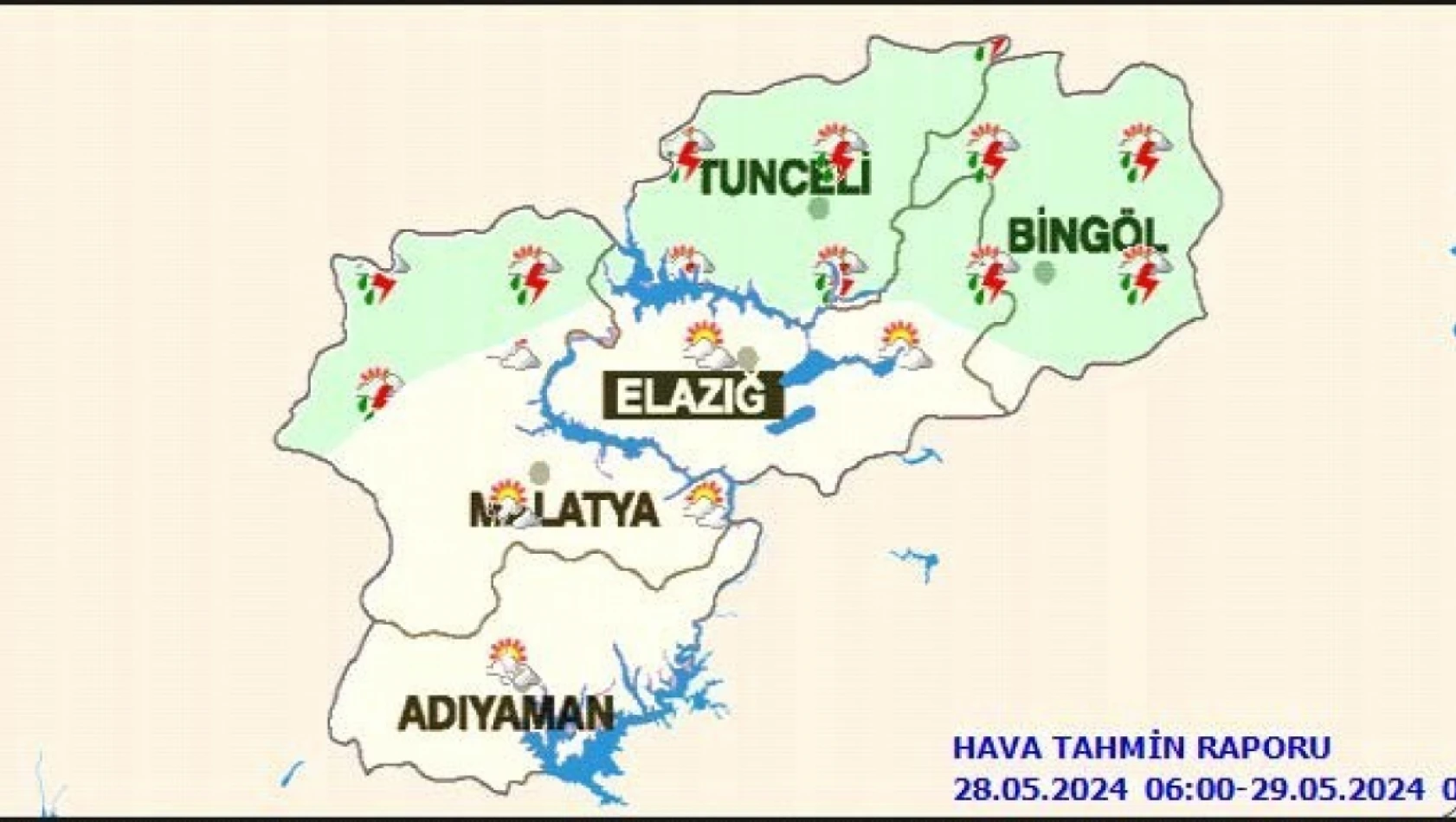 Malatya'nın kuzey kesimleri sağanak ve gök gürültülü sağanak yağışlı geçecek