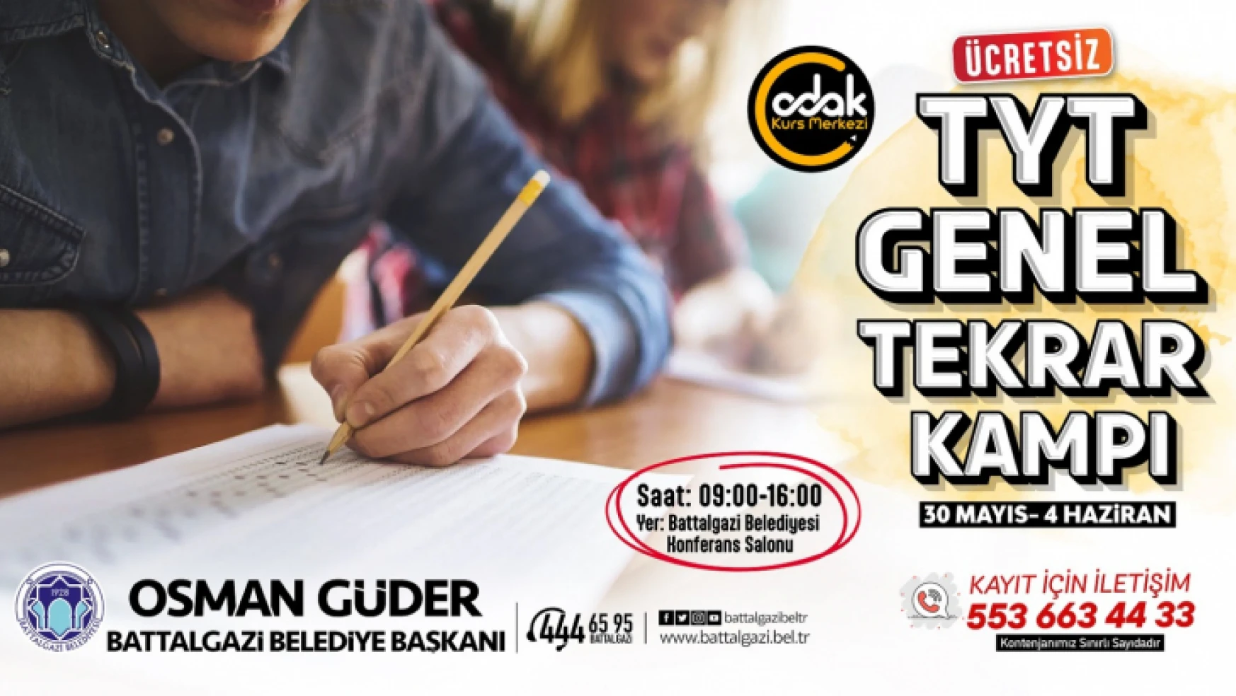 Battalgazi Belediyesi'nden Depremzede Öğrencilere Sınav Desteği