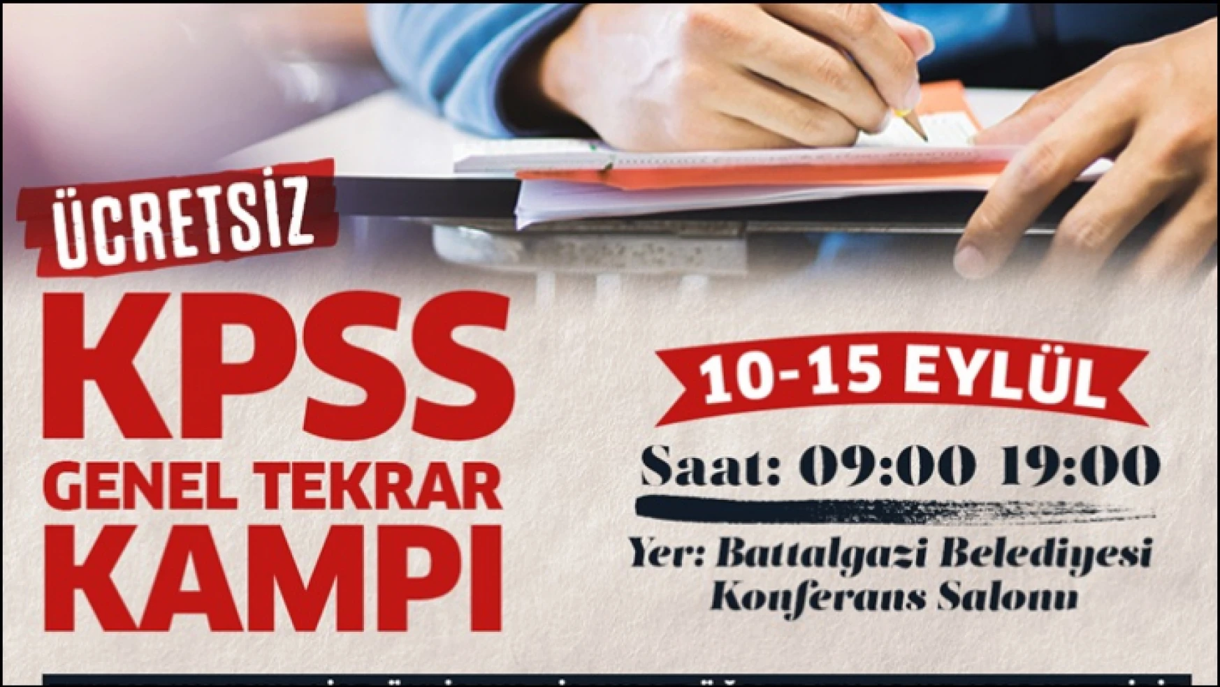 Battalgazi Belediyesi'nin Kpss Tekrar Dersleri 10 Eylül'de Başlıyor