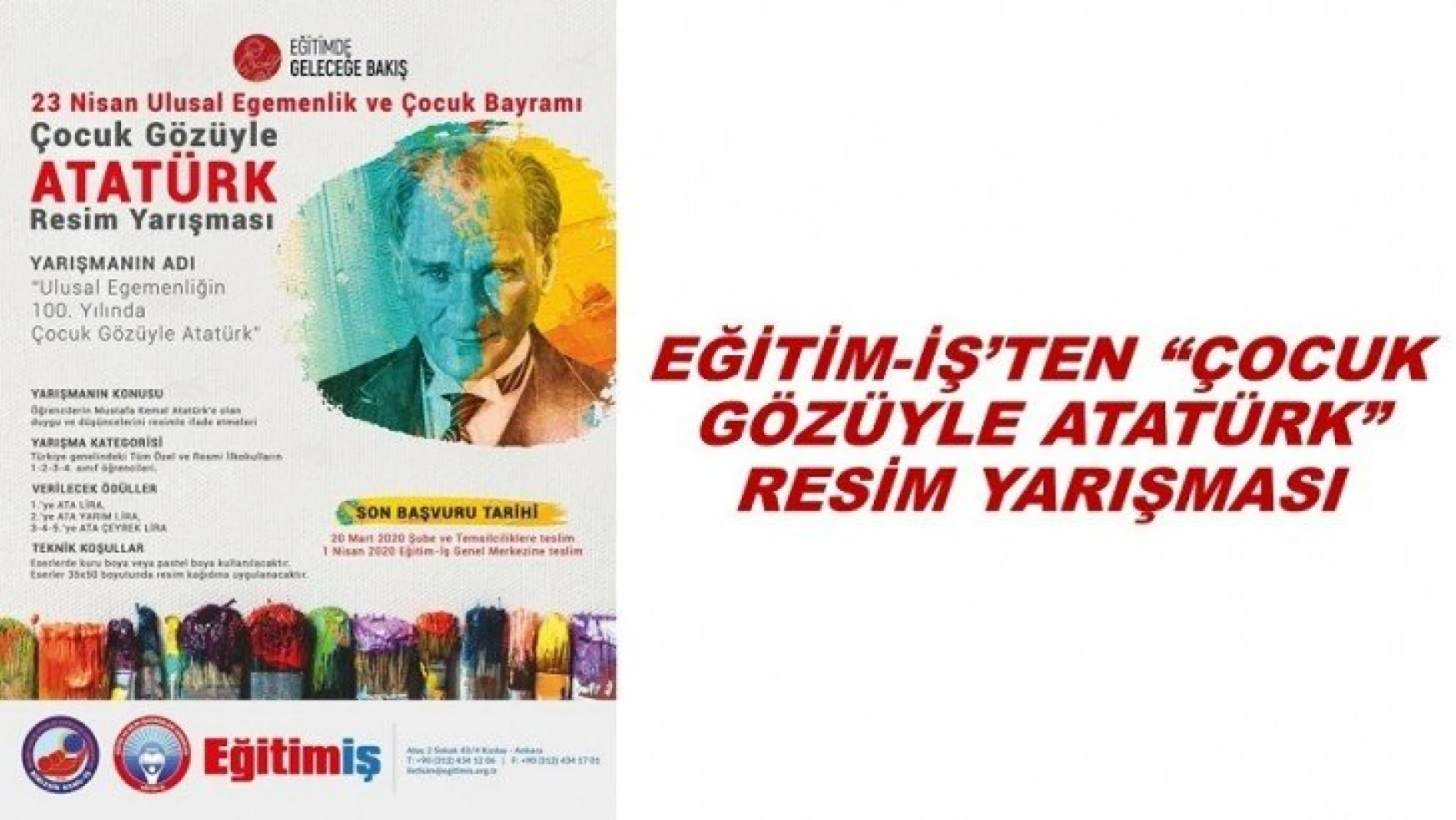 Eğitim-İş'ten 'Çocuk Gözüyle Atatürk' Resim Yarışması