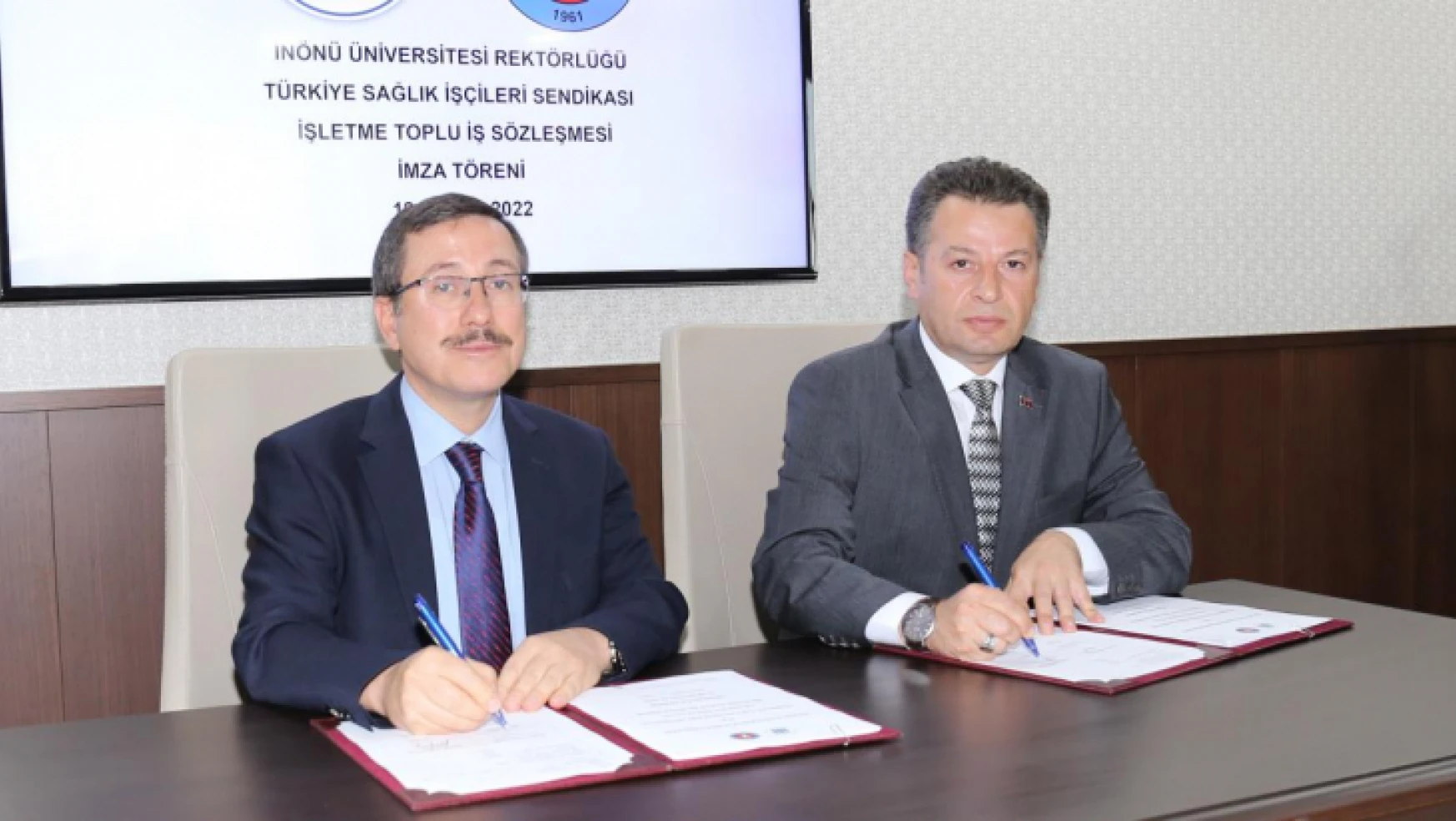 İnönü Üniversitesi ile Türkiye Sağlık İşçileri Sendikası Arasında İşletme Toplu İş Sözleşmesi İmzalandı