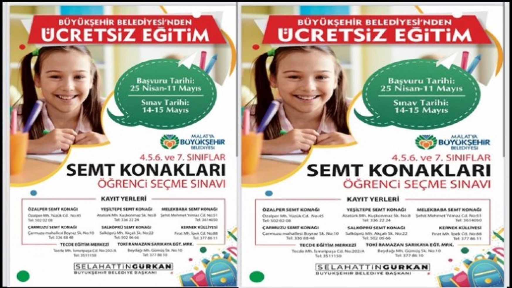 Malatya Büyükşehir Belediyesi'nden Ücretsiz Eğitim Desteği