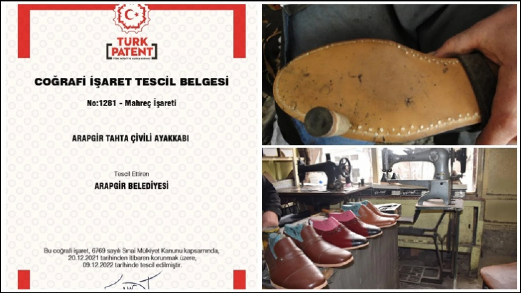 Tahta Çivili Ayakkabı'ya Coğrafi İşaret Tescil Belgesi Alındı