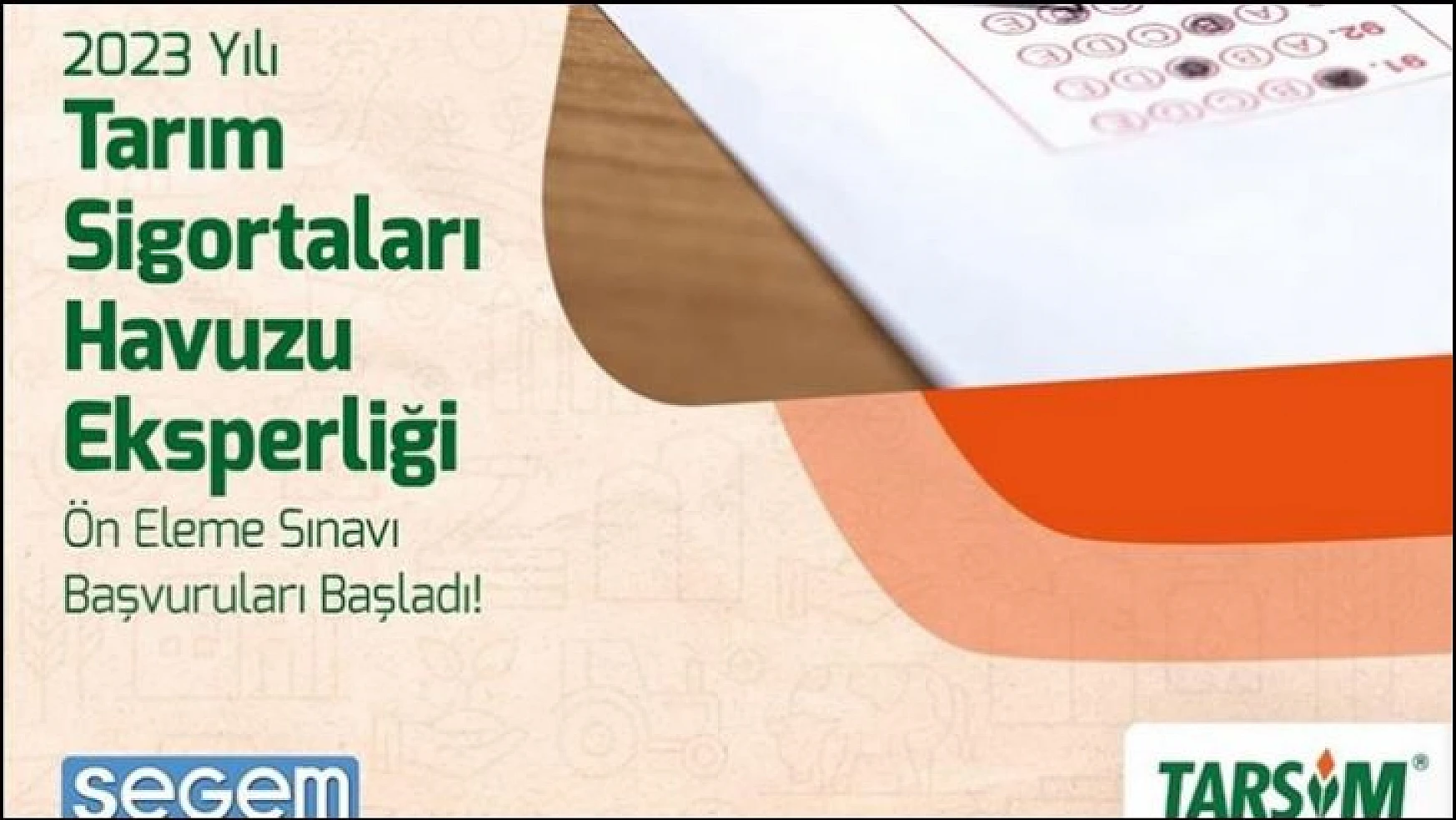 Tarım Sigortaları Havuzu Eksperliği Ön Eleme Sınavı başvuruları başladı