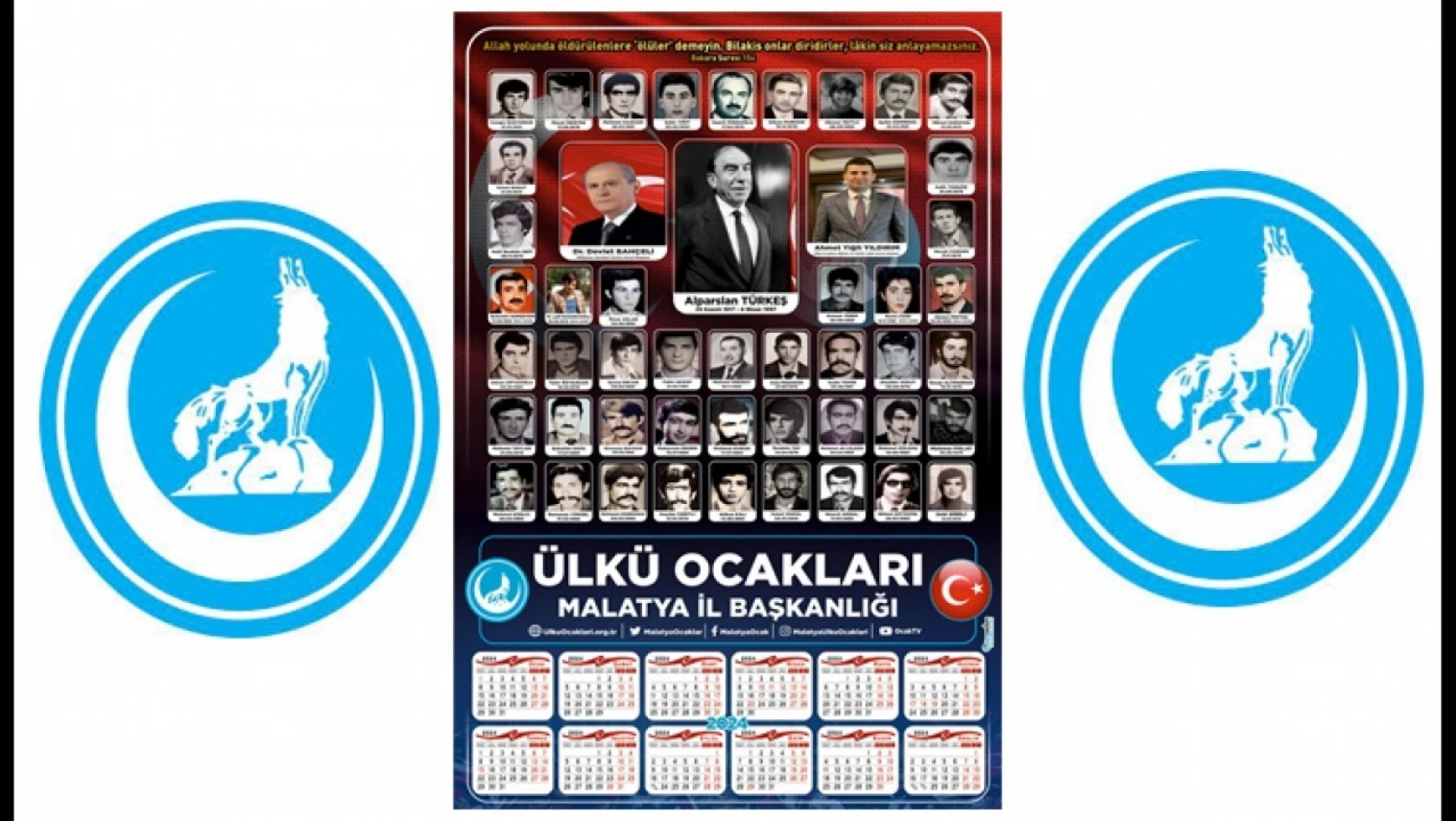 Ülkü Ocakları Malatya İl Başkanlığından Şehitlerimiz Anısına 2024 Takvimi