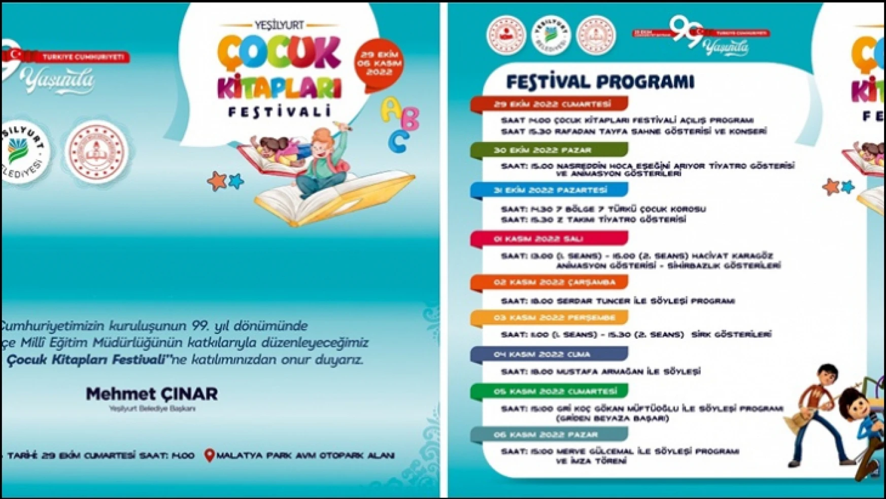 'Yeşilyurt Çocuk Kitapları' Festivali 29 Ekim'de Başlıyor
